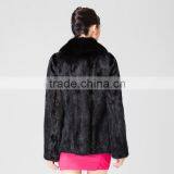 Sale Natural Black Mink Fur Coat With Factory Price thumbnail-2