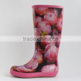 Women fruit picture rain boots