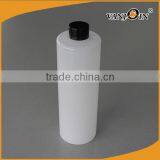 20 oz White PET Cylinder Liquid Bottles With Black Lids thumbnail-3
