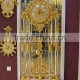 Antique Luxury Warrior Design Brass Floor Clock, Home Decor Copper Mounted Floor Standing Clock thumbnail-3