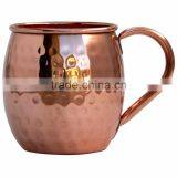 Copper Moscow Mule Mug - Diamond Hammer Barrel Cups - Cocktail Cups/Glasses Set Of 4 Mug thumbnail-4