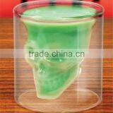 New Product Personalized 75ml High Borosilicate Glass Skull Shot Glass Double Wall Skull Wine Glass Cup thumbnail-2