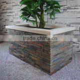 Strong Fiberglass Whitout Bottom Square Artificial Stone Planter thumbnail-2