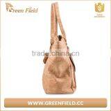 Newest Nature Cork Material Vegan Cork Hand Tote Bag With Pocket thumbnail-3