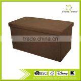Folding Storage Ottoman Bench With Hard Lid thumbnail-3