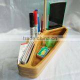 Custom Logo Bamboo Pen Holder for Desk Organizer thumbnail-2