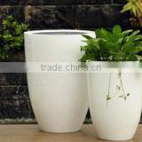 The Glossy White Fiberstone Pots, Polystone Planter, Fiberglass Durable Outdoor thumbnail-1