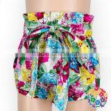 Bowknot Floral Cotton High Waist Shorts Baby Girls Summer Bubble Shorts thumbnail-2