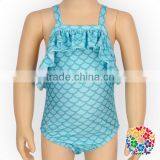 Little Girl Polka Dots Swimming Fabric Clothes Ruffle One Piece Doughnuts Swimsuit thumbnail-6