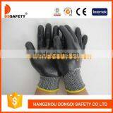 DDSAFETY 2017 Black Nitrile Fully Coated Knitted Cut Resistant Safety Gloves thumbnail-1