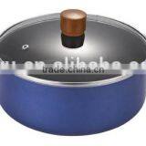 8pcs Wooden Color Bakelite Handle Pressed Aluminum Nonstick Pots and Pans thumbnail-3