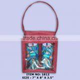 Jute Screen Printing Double Bottle Wine Carry Bag thumbnail-1