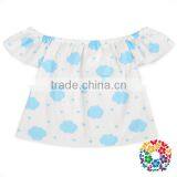 Pink Flowers Baby Girls Top Design Stylish Strapless Cotton Ruffle Tops For Kids thumbnail-2