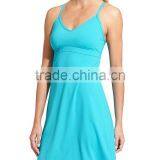 Wholesale Plus Size Clothing Women Custom Plain Blue Sexy Womans Cover Up Summer Bathing Suits Swimwear Beach Swim Dress thumbnail-2