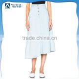 Fashion Ladies High Waist Flared Maxi Long Denim Skirt thumbnail-1