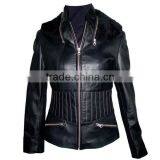 Factory New Fashion Black Motorcycle Leather Jacket thumbnail-3