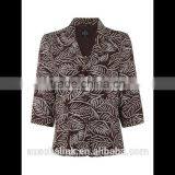 Outdoor Fashion Custom Lady All Over Leaf Print Jacket Wholesale thumbnail-3