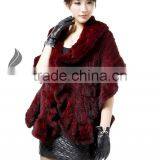 CX-B-M-15A Custom In Stock Large Real Mink Fur Knitted Shawl Poncho Scarf thumbnail-3