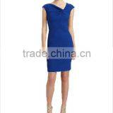 Lady Sexy Bodycon Royal Asymmetrical Dress Career Cap Sleeve Dresses thumbnail-1