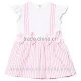 New Arrival Kids Clothes Frocks Design 100% Cotton Pink Stripe Latest Children Girl Dress thumbnail-1