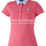 2016 New Arrival Summer Fashion womens custom golf polo shirt with brand name logo embroidery hot sale