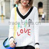 Ladies Loose Embroidery Pullover Sweater thumbnail-2