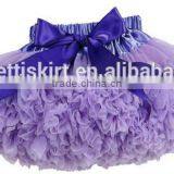 Pure Colors Fluffy Puffy Tutu Skirt Chiffon Bowknot Soft Baby Girl Mini Dress thumbnail-5