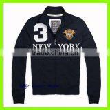 Stand Collar Style Fleece Zipper Jacket Sweatshirt Without Hood With Newyork of Letter Printed and Kangaroo Pocket for Men thumbnail-1