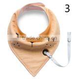 S17216A New Style Plain Super Cheap Baby Bandana Drool Bibs With Pacifier Clip thumbnail-1