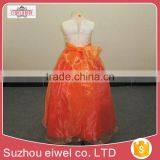 Orange Organza Flower Girl Dress thumbnail-3