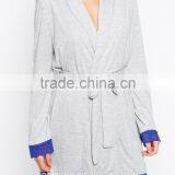 Open Front Design Lightweight Bath Robe,women Lace Trim Robe With Self-tie Belt thumbnail-4
