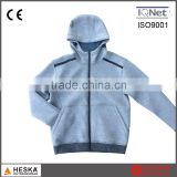 Men's casual hooded sweatshirt contrast color space knitting fabric jacket fleece