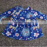 2017 Autumn Wholesale Children's Boutique T-shirt Baby Girls Cute Cartoon Deer And Flower Pattern Long Sleeves Top thumbnail-1