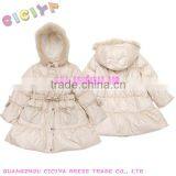 Worm Long-designed Girl Padding Coat With Waistband thumbnail-1