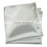 Men's Plain Silver Polyester Hankie