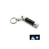 customized printed logo white METAL LED Flashlight Torch KeyChains for Promotional gifts