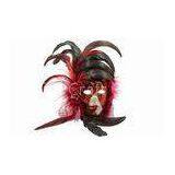 Decoration Traditional Venice Mask With Gorgeous Cock Feather