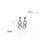 Ceramic Silver Earrings With Ear Plugs And Stars Infinity Earrings thumbnail-1