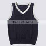 School Uniform Suppliers Woolen Sweater Designs for Children,kids Knit Vest Pattern Child Sleeveless Sweater thumbnail-3