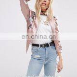 2016 Fashion Women Embroidered Satin Bomber Jacket Wholesale thumbnail-2