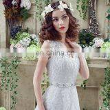 Glamorous Applique V Neck Sleeveless Organza Wedding Dresses SQS043 thumbnail-5