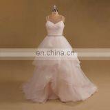 New Arrival Eleagnt V Neck Beaded Straps & Betl Puff Wedding Gown Ruffle Organza thumbnail-1