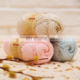 Affordable cotton acrylic and linen blended fancy ribbon yarn with multi colors