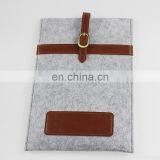 Leather Decoration Felt Tablet Sleeve Protective Pouch Bag Set With Cell Phone Storage Bags thumbnail-4