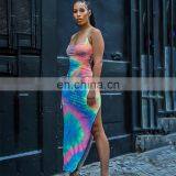 LAITE D2078 New Arrivals Best Sellers Women Tie Dye Casual Dresses Ladies Backless Sexy Dresses Women Summer Tie Dye Dresses thumbnail-1