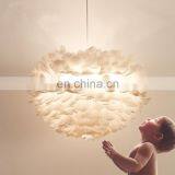 Feather Shade Chandelier Lighting White Indoor Ceiling Hanging Pendant Lights thumbnail-3