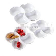 New Arrival Elegant White Color 4 Grids Ceramic Plate for Breakfast thumbnail-1