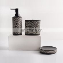 European Style Luxury Ceramic Black Bathroom Accessories Set