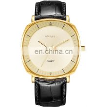 SMAEL 1900 Men Simple Style Quartz Watches Fashion Leather Strap Big Dial Analog Casual Business Wristwatch