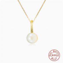 S925 Sterling Silver Simple Daily Versatile Pearl Diamond Necklace